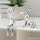 زينة الأرانب الفضية للسيارة والمكتب والبيت