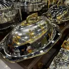 كوزى بيضاوى منقوش بالغطاء 2 مقاس ذهبى وفضى