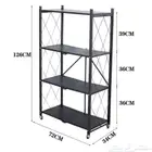 رف تخزين 4 طوابق قابل للطي متعدد ابيض واسود 260 ر.س