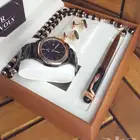 طقم ساعة رجالي ضمان سنه