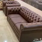 كنب مكتبي جديدة جلد فخم كنبات وطني متوفر جاهز كل الوان موديل