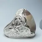 خاتم ملكي عقيق يماني 3الوان طبيعي