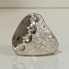 خاتم عقيق اليمن شجري طبيعي فضه برتاج