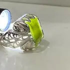 خاتم طبيعي عقيق يماني اخضر يشم طبيعي