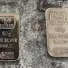 للبيع سبيكتين فضة كل سبيكة 50 جرام (تحتاج تنظيف )