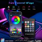 LED سيارة داخلي   أضواء محيطية RGB مع تحكم تطبيق وريموت