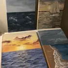 لوحات مرسومه يدويا باستخدام الوان زيتيه واكريليك