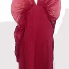 فستان طويل احمر عودي جديد