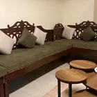 مجلس كامل كنب خشب سويدي اصلي