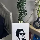 لوحه رسم كانفس للفنانه ام كلثوم 20 في 30