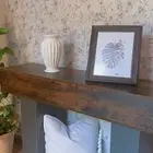 طاولة مدخل كونسول خشبي ريفي انيق مع رف رمادي في الاسفل جديد