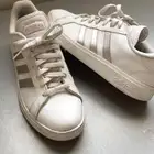Adidas white and gold sneakers