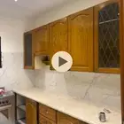 مطبخ المونيوم مع خشب بحاله جيدة