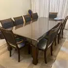 طاولة طعام وطاولة بوفيهات ودولاب مواعين طقم كامل