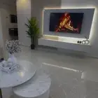 كنب متصل مع ديكور شاشه