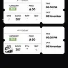 تذكرتين متجاورة في مربع 307 جنب مدرج الاهلي