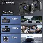 كاميرة السياره الذكية ثلاث قنوات بزاوية تغطيه كاملة