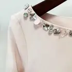 فستان واسع لون وردي كرب مبطن