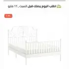 سرير نفر ونص 140  200 لون ابيض