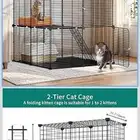 قفص كبير قابل للتشكيل مع بيت قطط ولتر بوكس و قواعد وبر