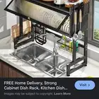 رف تجفيف الصحون فوق الحوض ابيض