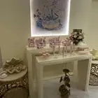 استقبال بيبي اطفال مع الخلفيه 3 قطع مع طاولتين طويلة وسرير