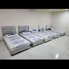 سرير خشب جلد حديد مرطبه