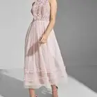 فستان سهره وردي من نمشي