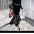 فستان اسود مخمل انيق