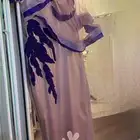 فستان انيق اللوان وردي ع ليلكي كرستال مخمل   فساتين مخمل