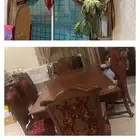 مكيف شباك و طاولة طعام كبيرة وفخمة ونظيفة