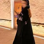 عبايه الشتاء مخمل فخمة مع الطرحة