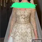 فستان غمرة مع جيبون وطرحة تفصيل يدوي