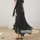 فستان اسود منقط بابيض