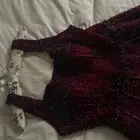 فستان فخم عنابي