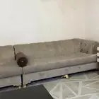 كنب امريكي بلون الرمادي البيج والبني