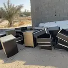 غرف كامله بخشب و جلسات ودولايب