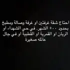 تااحتاج شقة غرفتين ومطبخ. الغرفة والصالة. بحدود 500.