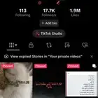 حساب تيك توك 17k
