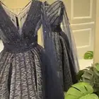 فستان كحلي طويل