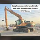 حفار ذراع طويل للإيجار مع سائق هندي  رخصة SPSP أرامكو