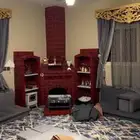 سلام عليكم  اثاث مشب الفرش والستاير والجلسه مع مراكيها .