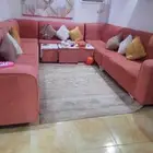 كنب نضيف 4 في 6 للبيع مع ثلاث طاولات وزوليه والستاره. 1200