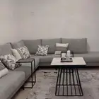 كنب وطاولات رصاصي 4قطع بطاولات