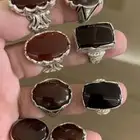 خواتم عقيق يماني كرزي وكبدي واحمر بصياغات مختلفه ثقيله