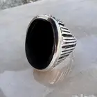 خاتم جزع يماني اسود ليل