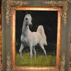 تحفة فارسية فاخرة لوحة حريرية يدوية الحصان العربي الأصيل