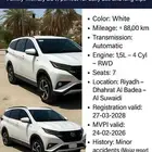 تويوتا راش 2022 أبيض ممتازة للمستخدم Toyota Rush 2022 White