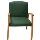 كرسي خشب من جلد اخضر