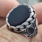 خاتم فضه تركيه بحجر عقيق ملكي المقاس 20